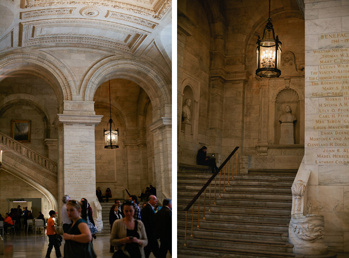 the grand lobby in the new york city public library