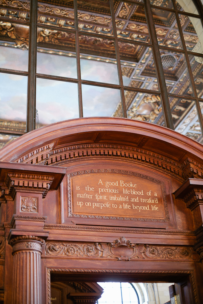 great quote on an interior facade in the new york city public library