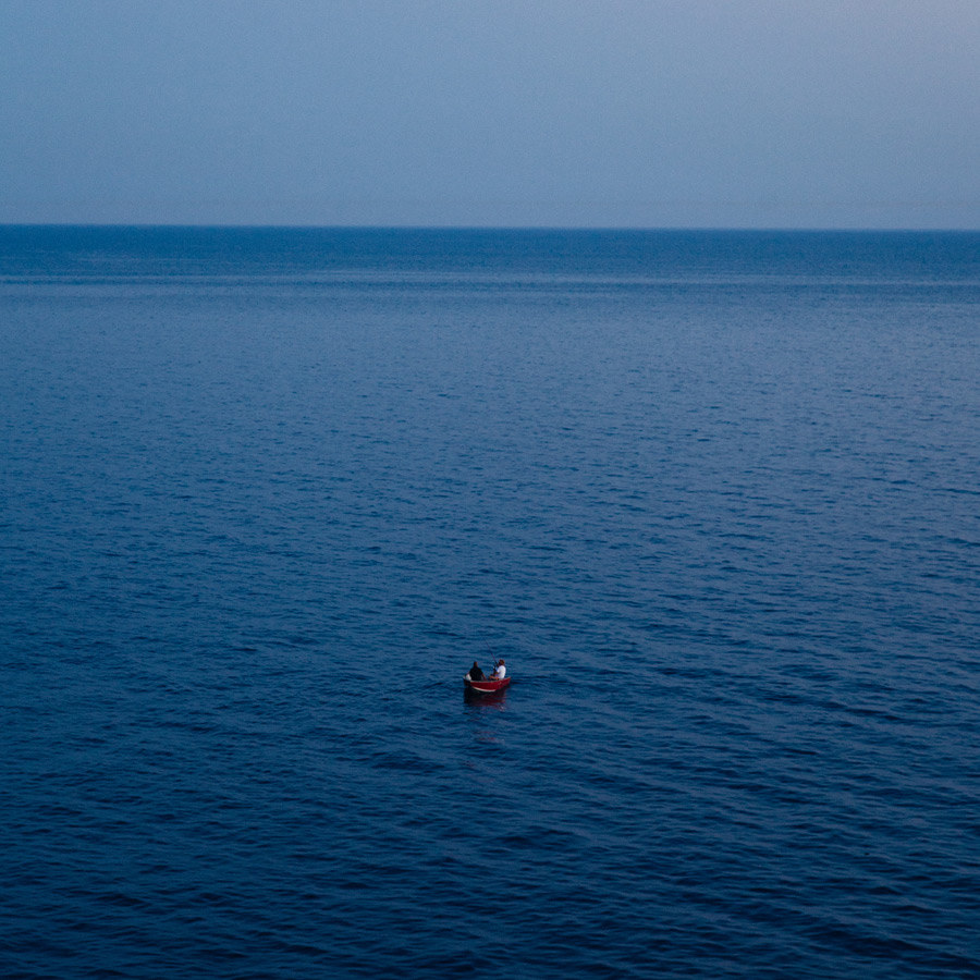 old man sea fishing boat cinque terre