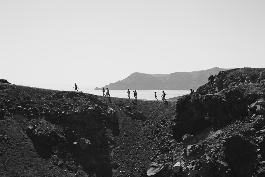 volcano walks santorini