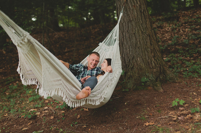 couple in a hammock engagement photos