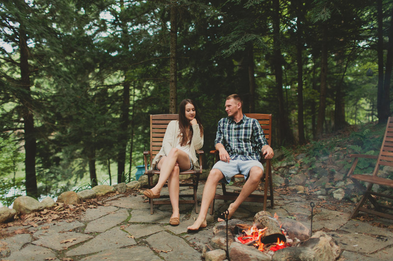 Camp Fire Cottage Engagement Photos