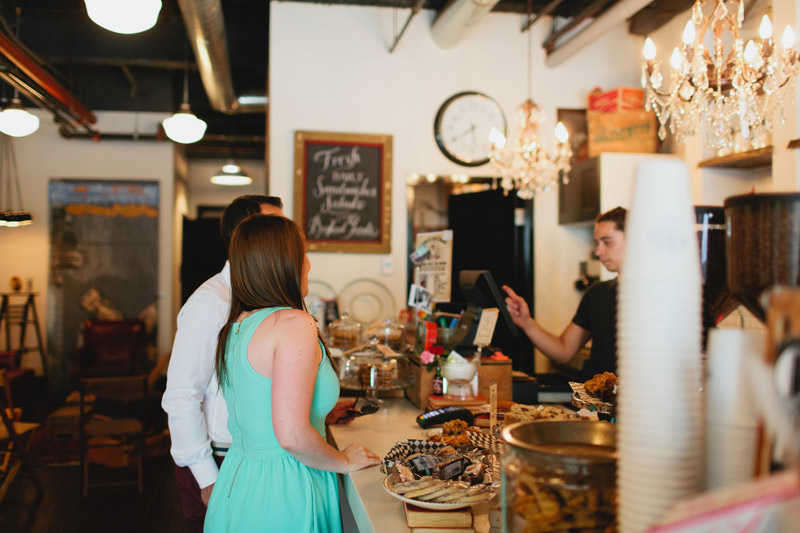 coffee lovers engagement photos