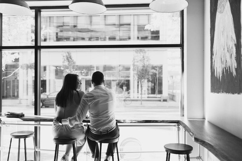 parisian cafe engagement photos