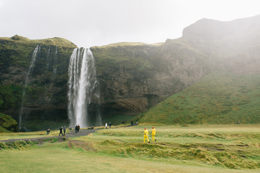 Waterfall for portrait session Iceland