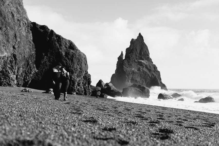 Black sand beach couples pictures