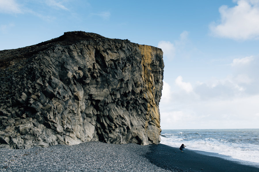 rock formations black sand beach Iceland