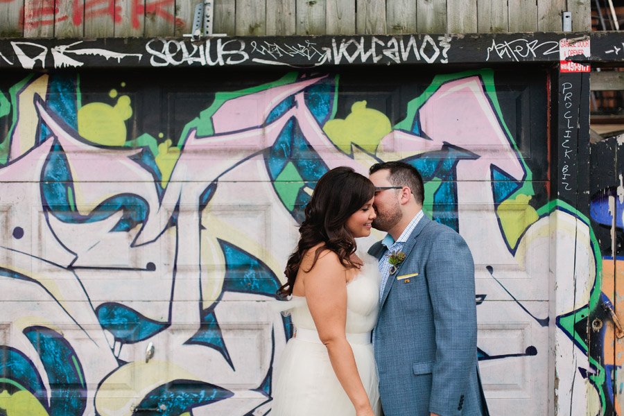 Urban graffiti wedding photos