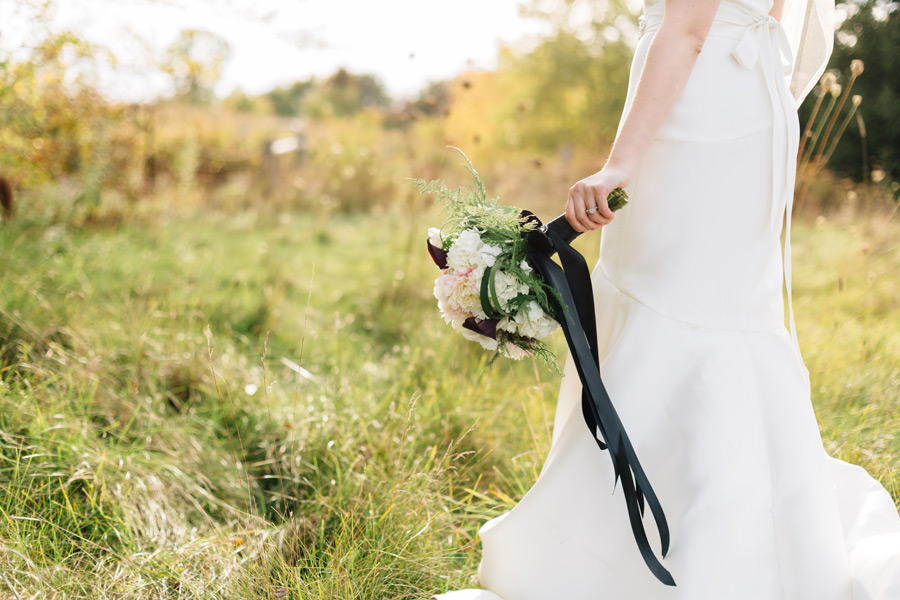 Fall themed bouquet long ribbon