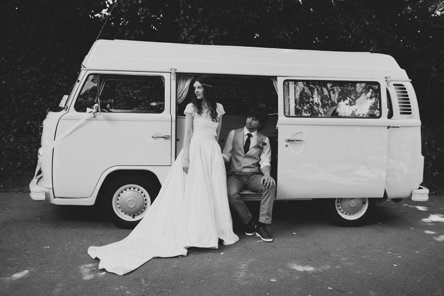 Vintage VW camper wedding photos