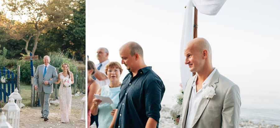 Greek islands beach wedding at sunset