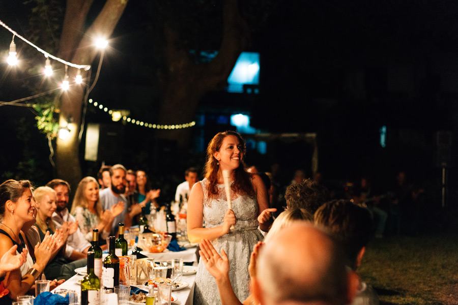 rustic garden wedding reception greek island