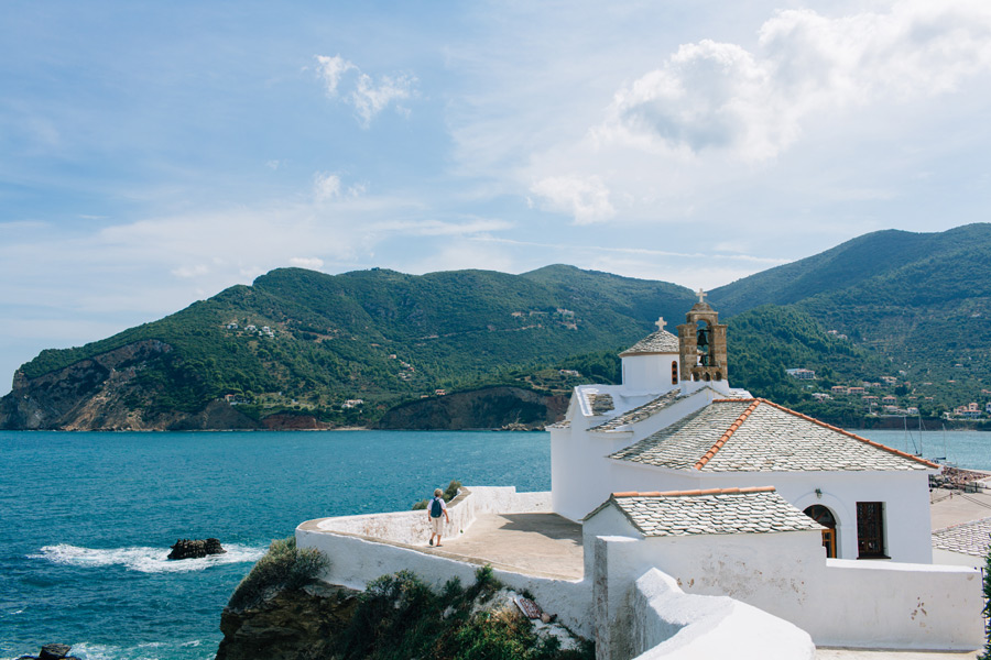 Skopelos church by the sea