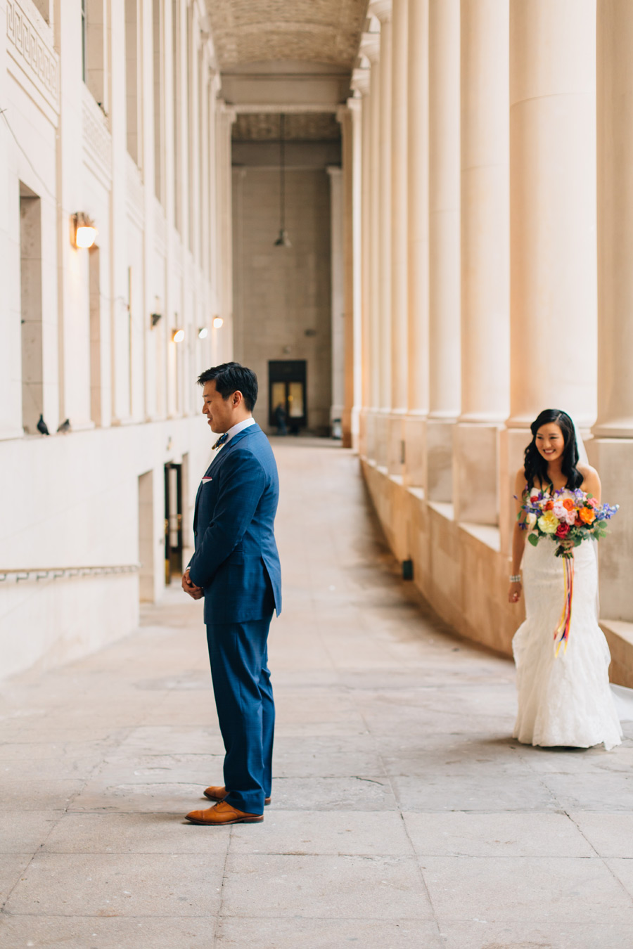 Wedding first look photos