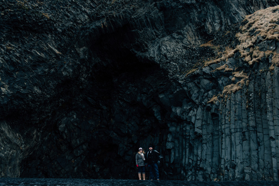 iceland black sand beach engagement