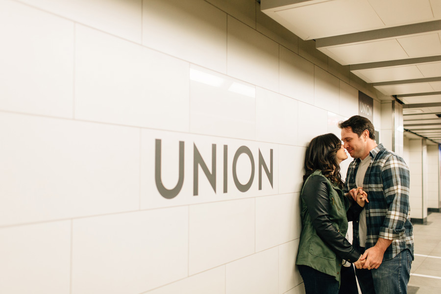 union station engagement photos