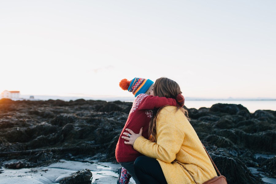 playful family photo session Iceland