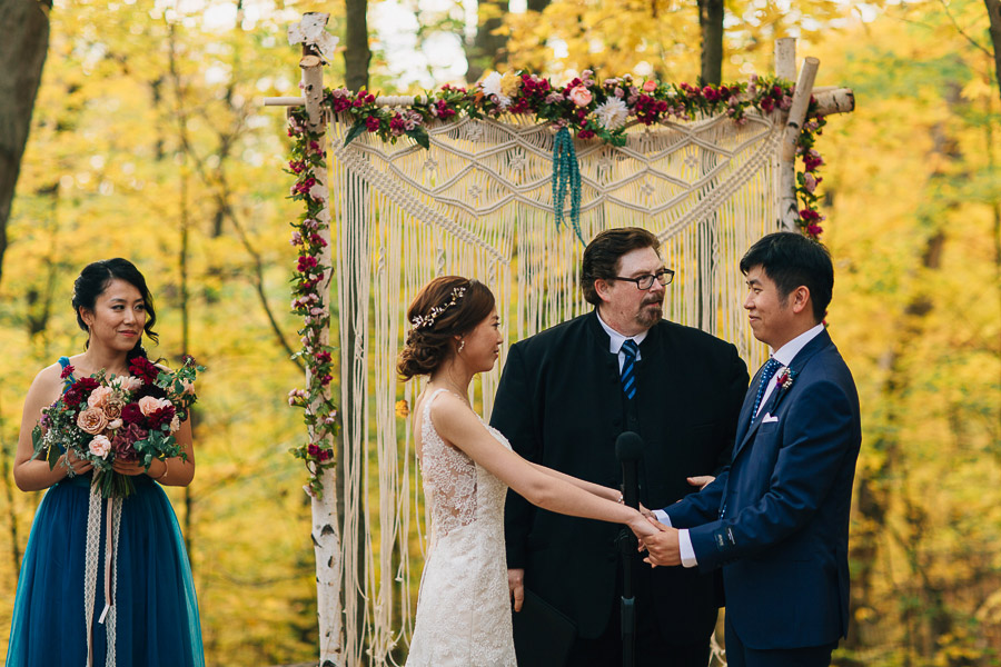 Fall outdoor wedding ceremony 